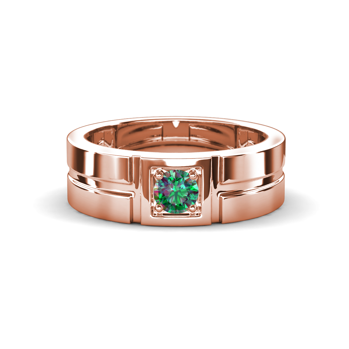 Marcus 0.30 ct Created Alexandrite Solitaire Men Wedding Band (6 mm) 