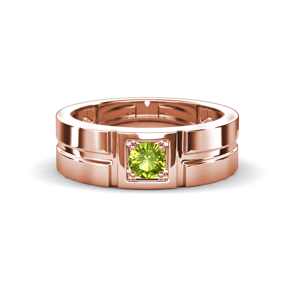 Marcus 0.32 ct Peridot Solitaire Men Wedding Band (6 mm) 