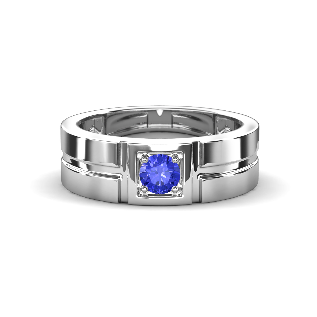 Marcus 0.23 ct Tanzanite Solitaire Men Wedding Band (6 mm) 