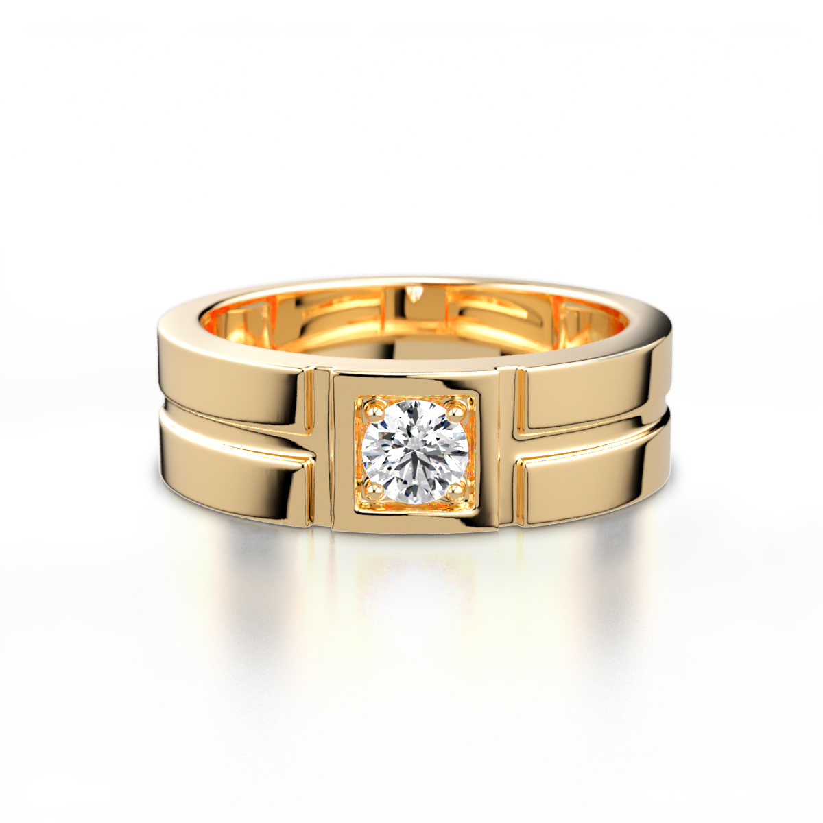 Marcus 0.25 ct Lab Grown Diamond Solitaire Men Wedding Band (6 mm) 