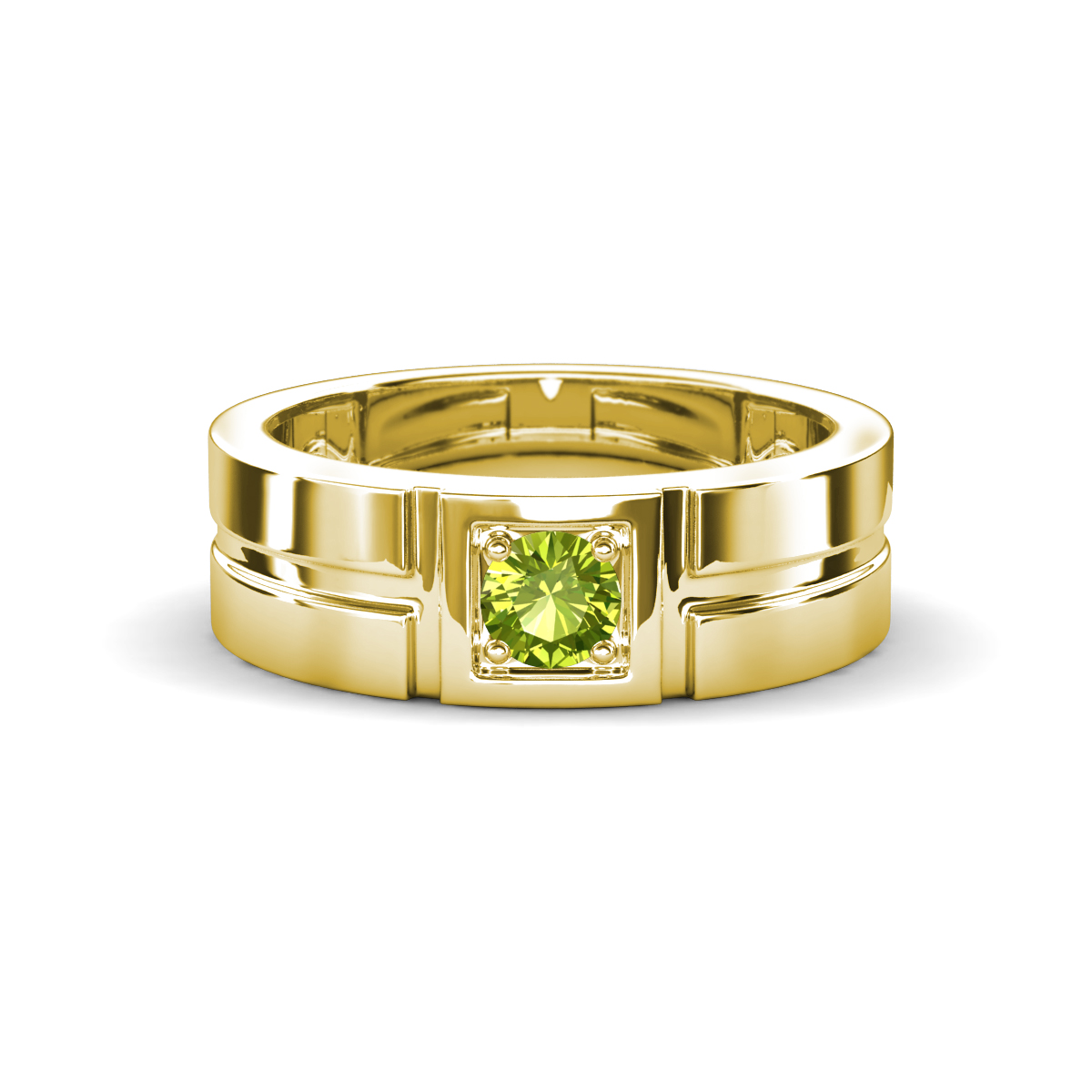 Marcus 0.32 ct Peridot Solitaire Men Wedding Band (6 mm) 