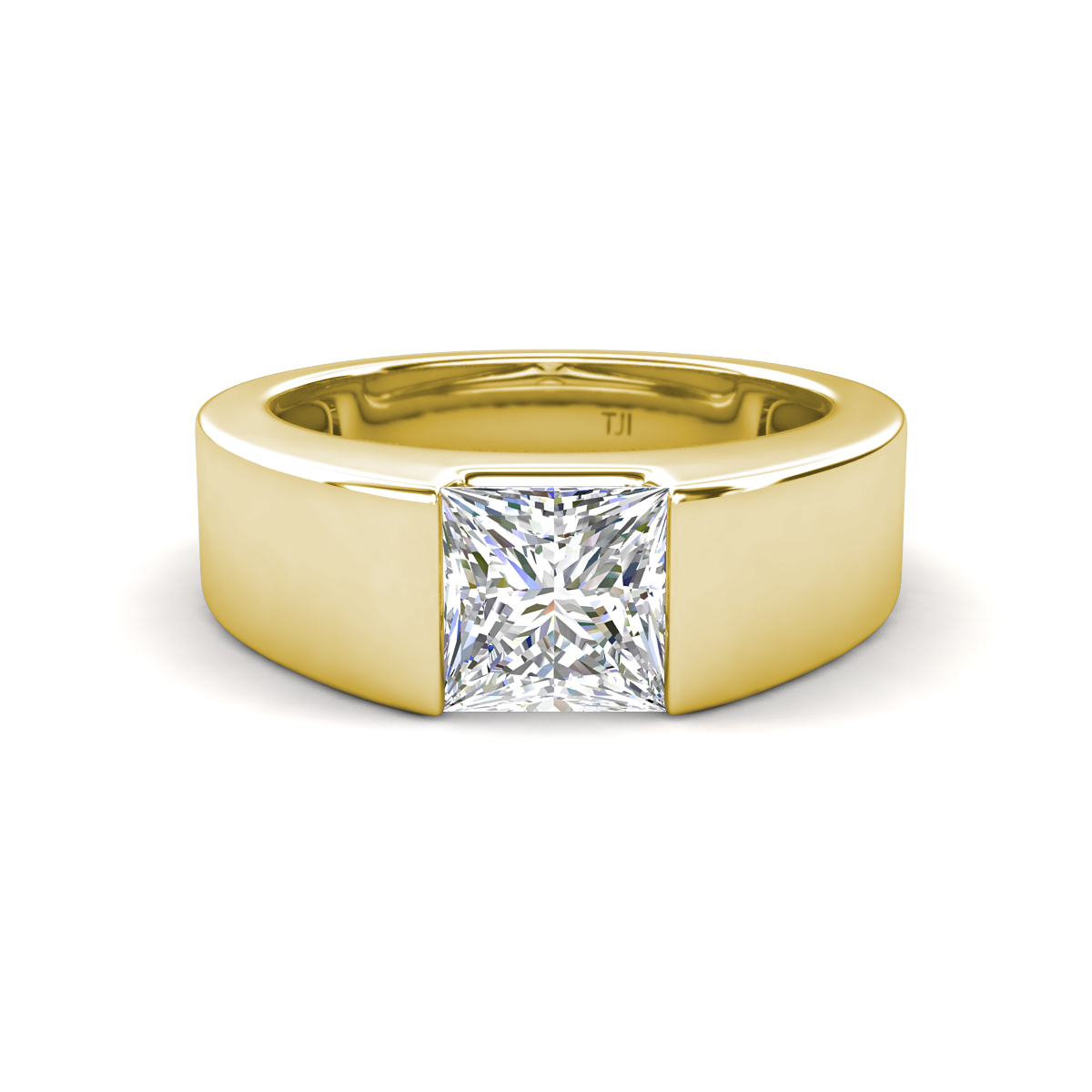 Jordan 1.25 ct Princess Shape Solitaire Moissanite Men's Wedding Band (6.00 mm) 