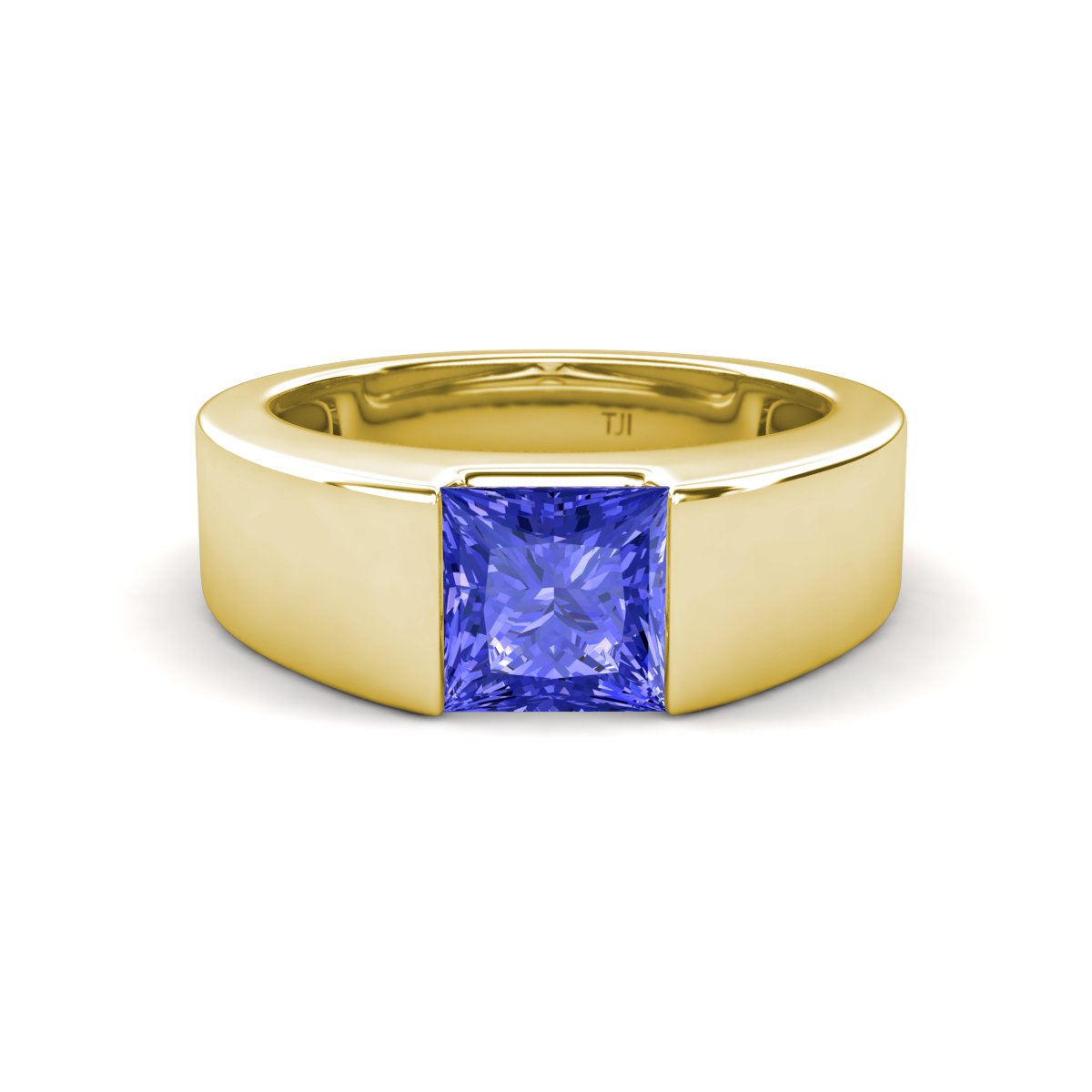 Jordan 1.10 ct Princess Shape Solitaire Tanzanite Men's Wedding Band (6.00 mm) 