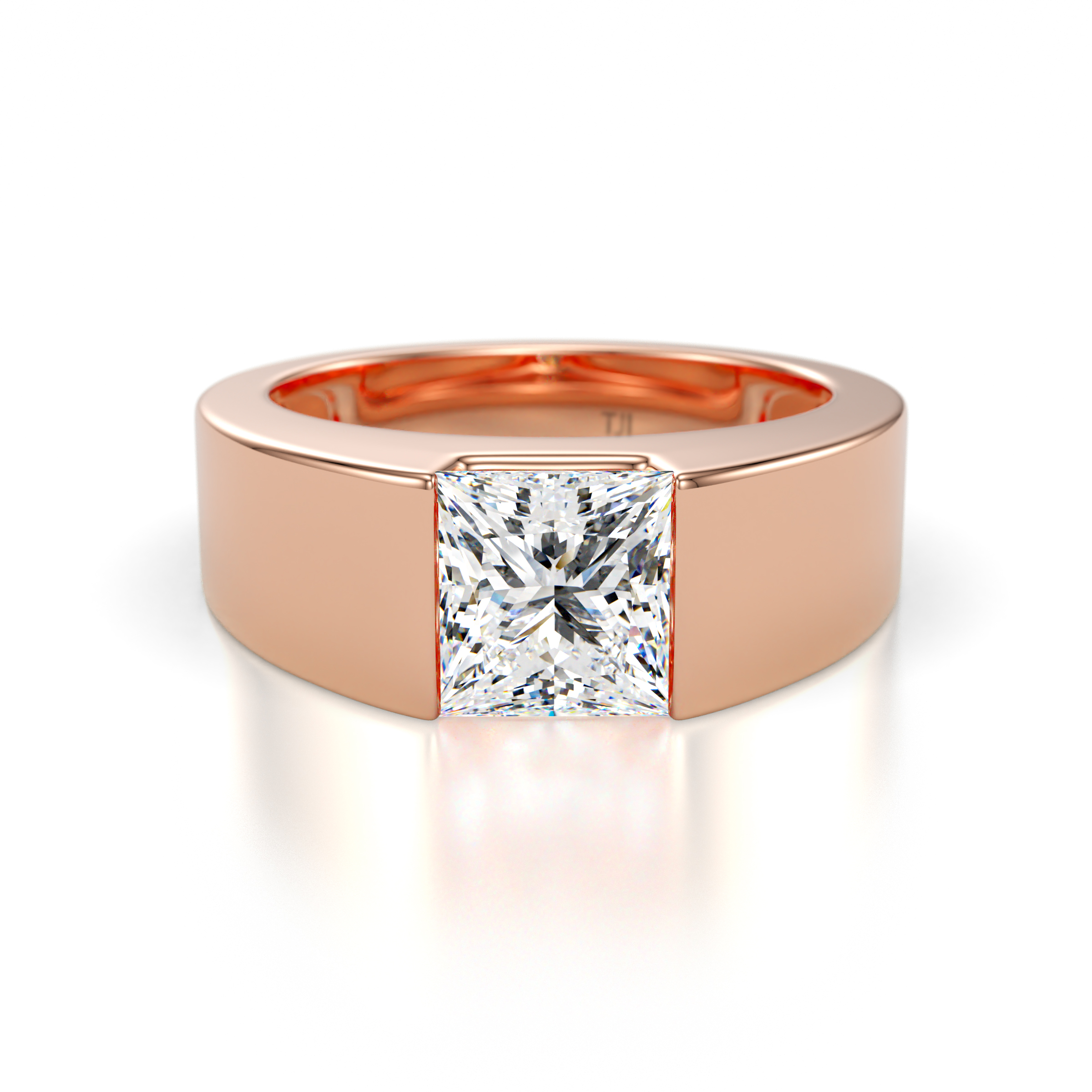 Jordan 1.72 ct IGI Certified Princess Shape Solitaire Lab Grown Diamond (6.50 mm) Men's Wedding Band 