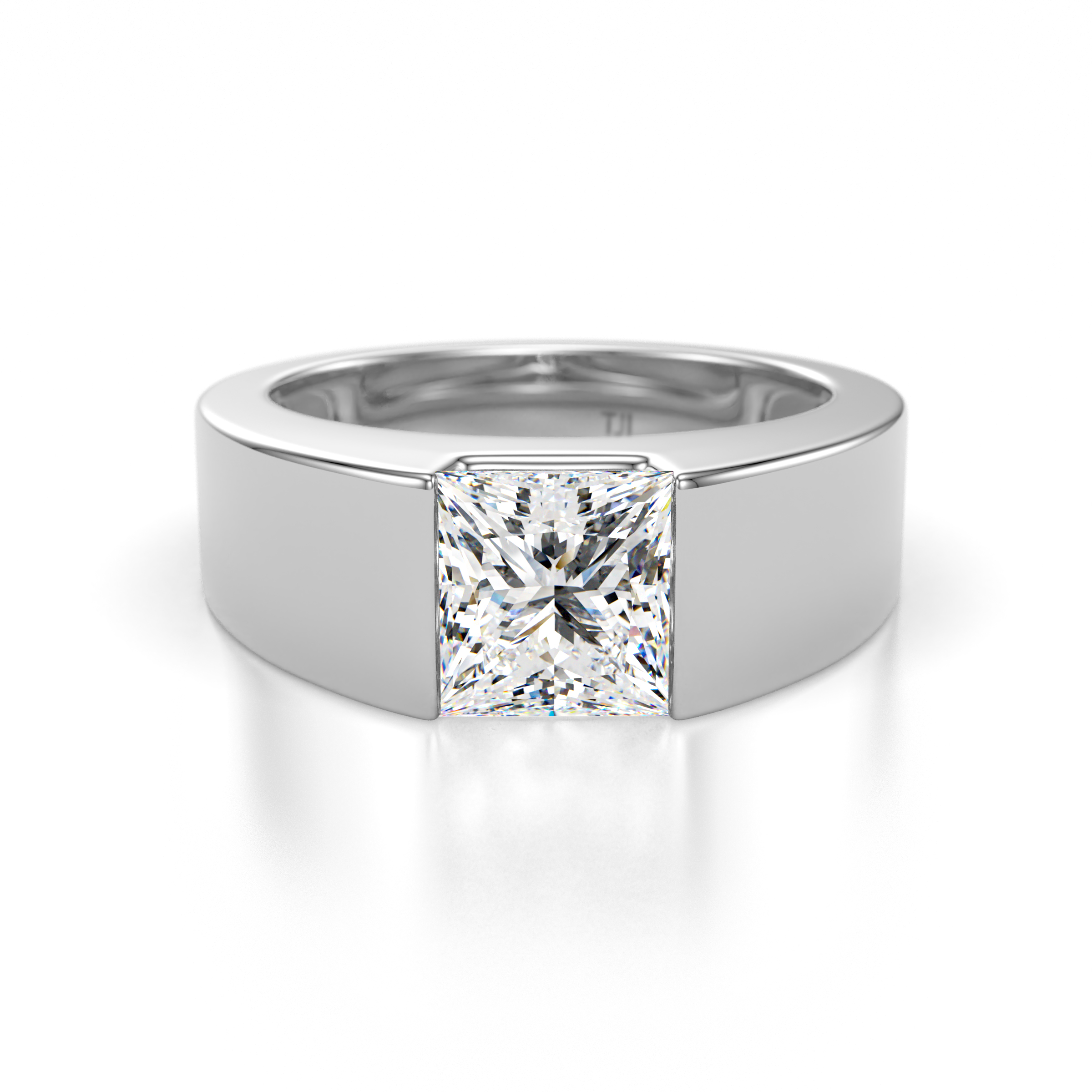 Jordan 1.72 ct IGI Certified Princess Shape Solitaire Lab Grown Diamond (6.50 mm) Men's Wedding Band 