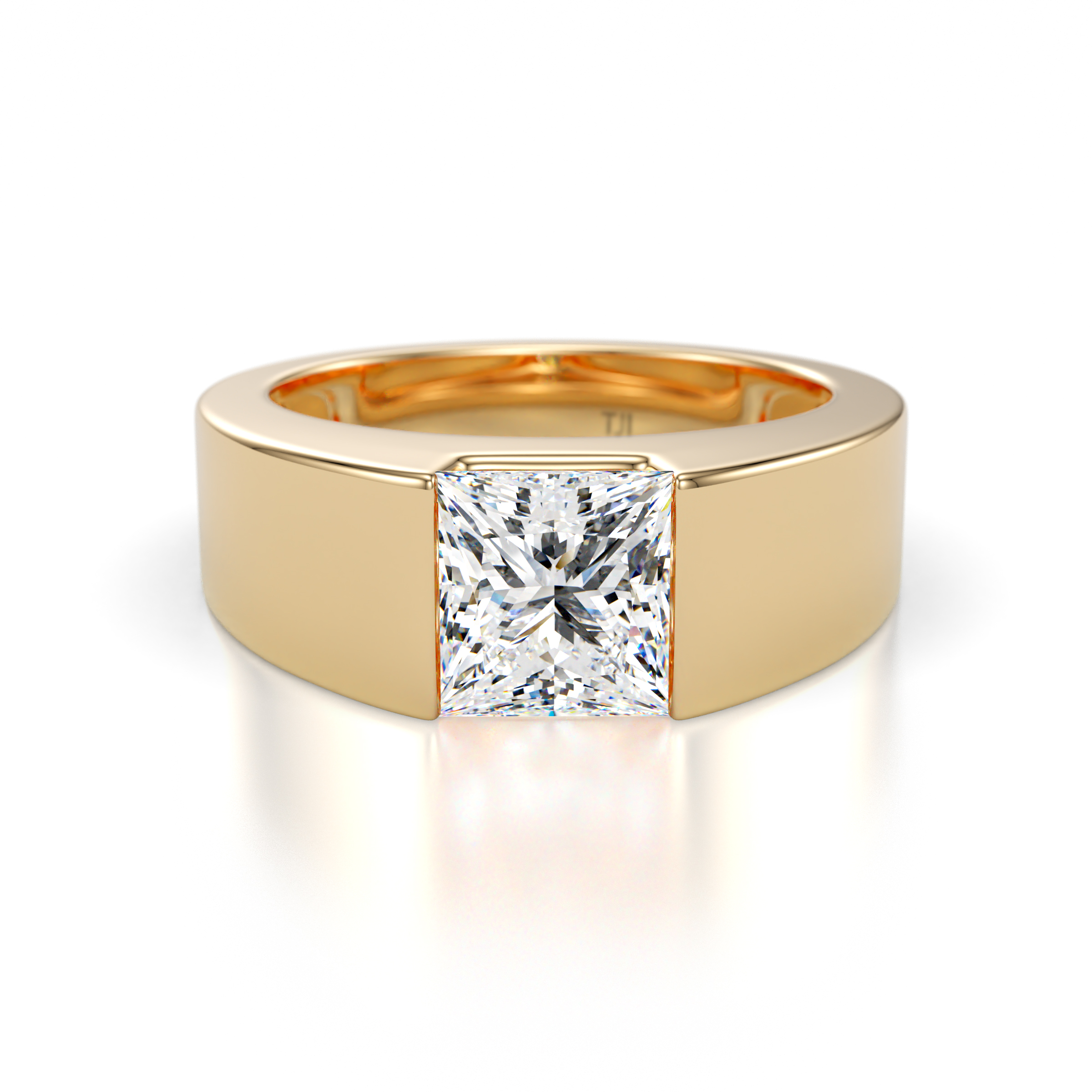 Jordan 1.72 ct IGI Certified Princess Shape Solitaire Lab Grown Diamond (6.50 mm) Men's Wedding Band 