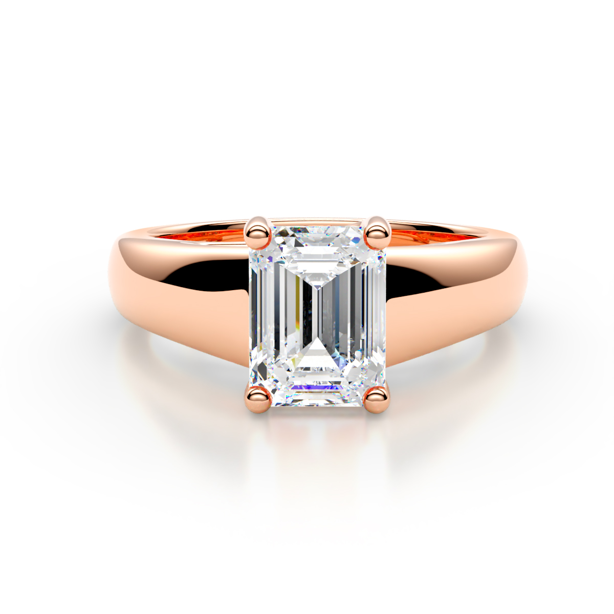 Nivora 2.00 ct IGI Certified Emerald Shape Lab Grown Diamond (VS1/E) Women Solitaire Engagement Ring 