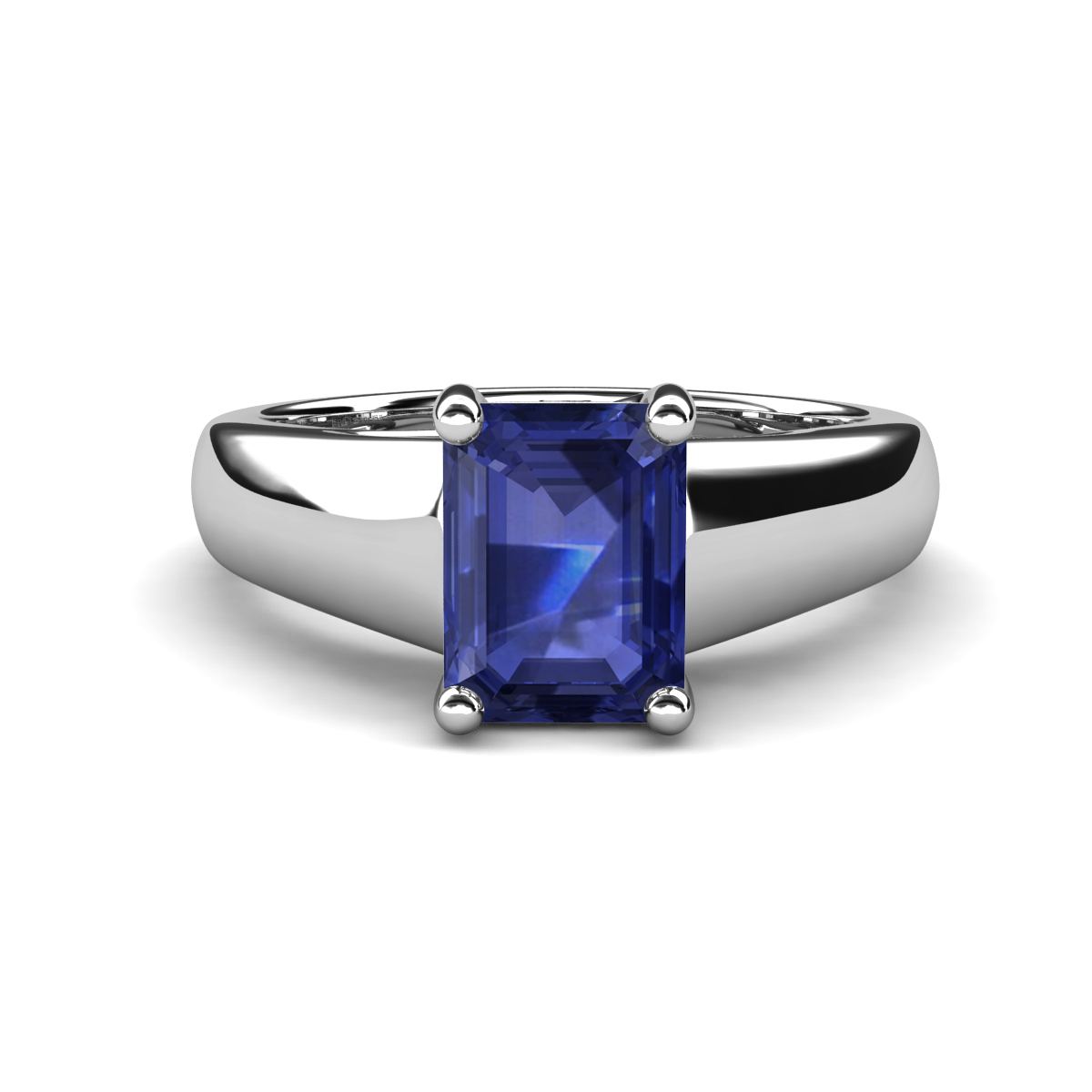 Nivora 1.40 ct Emerald Shape Iolite Women Solitaire Engagement Ring 