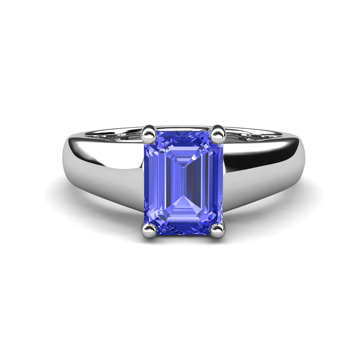 Nivora 1.70 ct Emerald Shape Tanzanite Women Solitaire Engagement Ring 