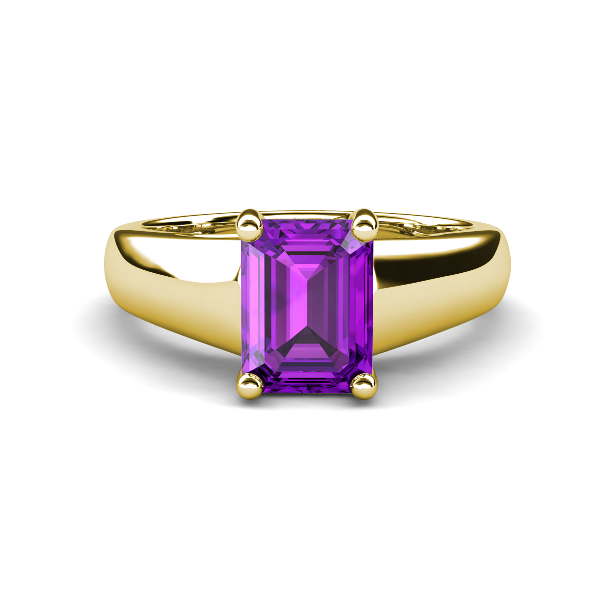 Nivora 1.45 ct Emerald Shape Amethyst Women Solitaire Engagement Ring 
