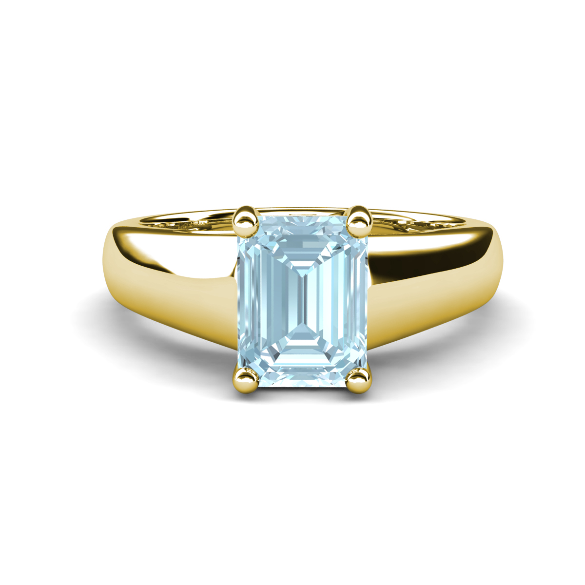 Nivora 1.40 ct Emerald Shape Aquamarine Women Solitaire Engagement Ring 