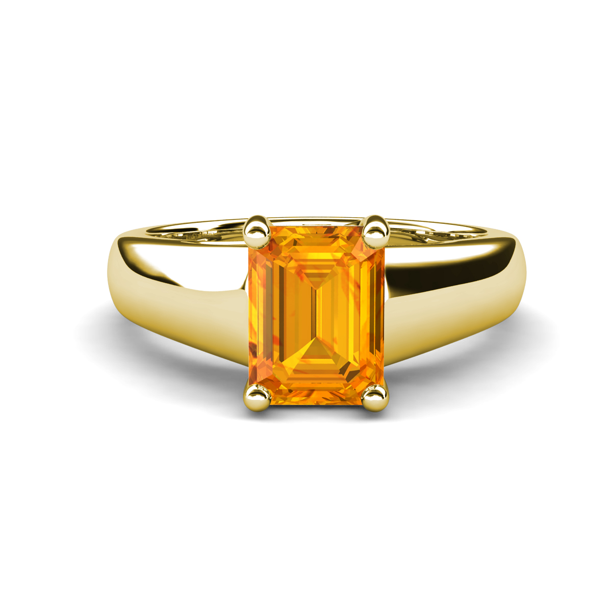 Nivora 1.50 ct Emerald Shape Citrine Women Solitaire Engagement Ring 