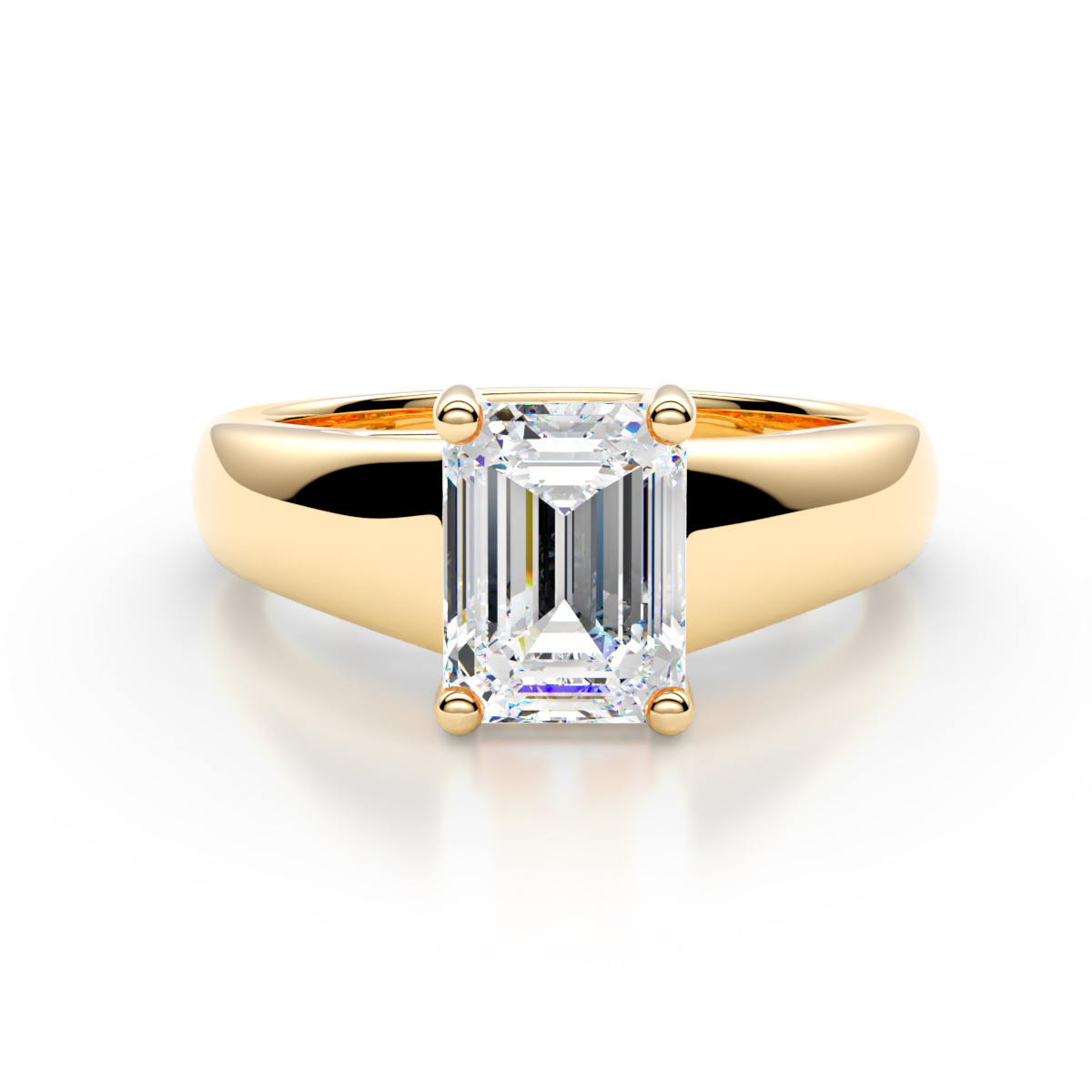 Nivora 2.00 ct IGI Certified Emerald Shape Lab Grown Diamond (VS1/E) Women Solitaire Engagement Ring 