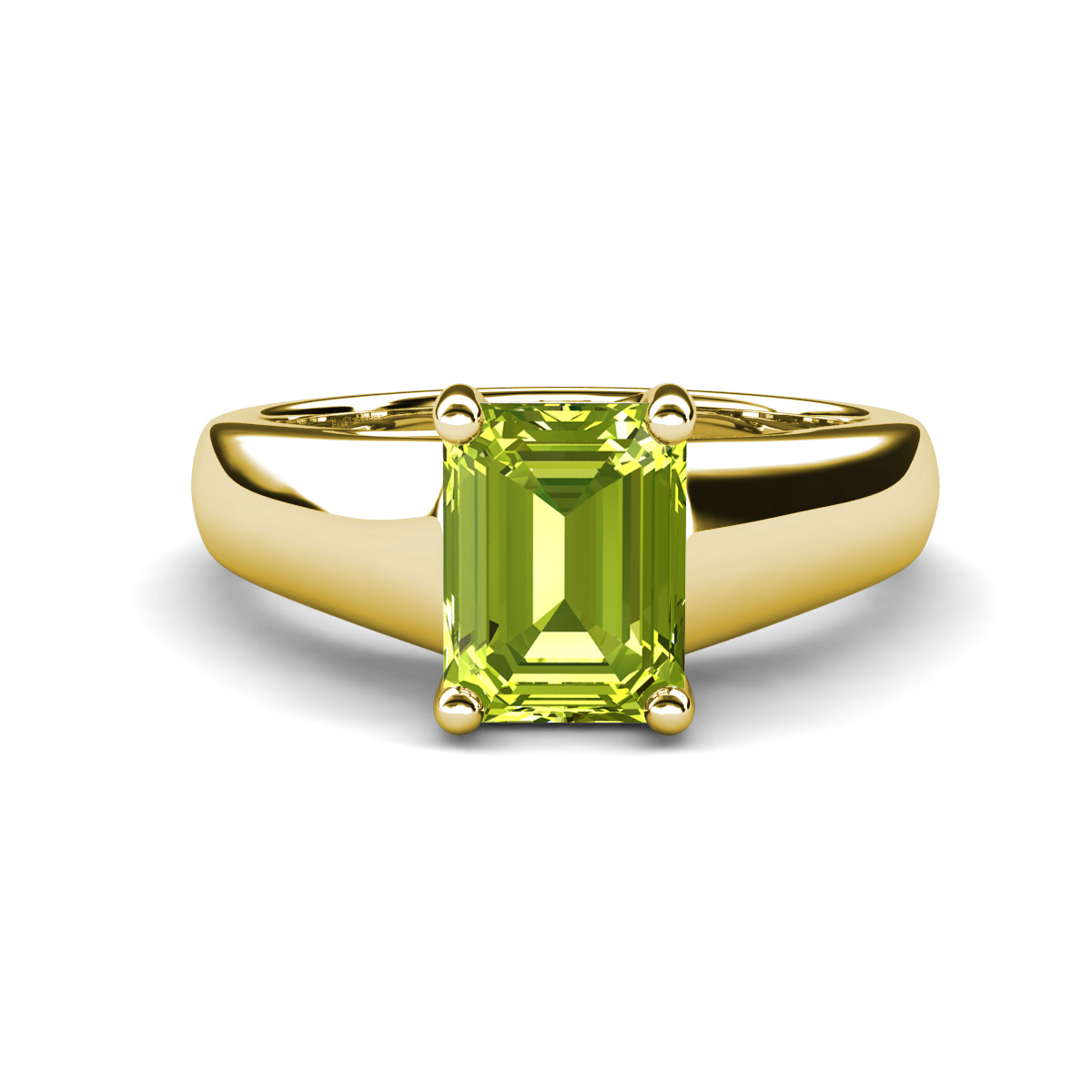 Nivora 1.70 ct Emerald Shape Peridot Women Solitaire Engagement Ring 