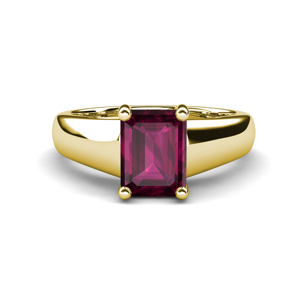 Nivora 2.00 ct Emerald Shape Rhodolite Garnet Women Solitaire Engagement Ring 