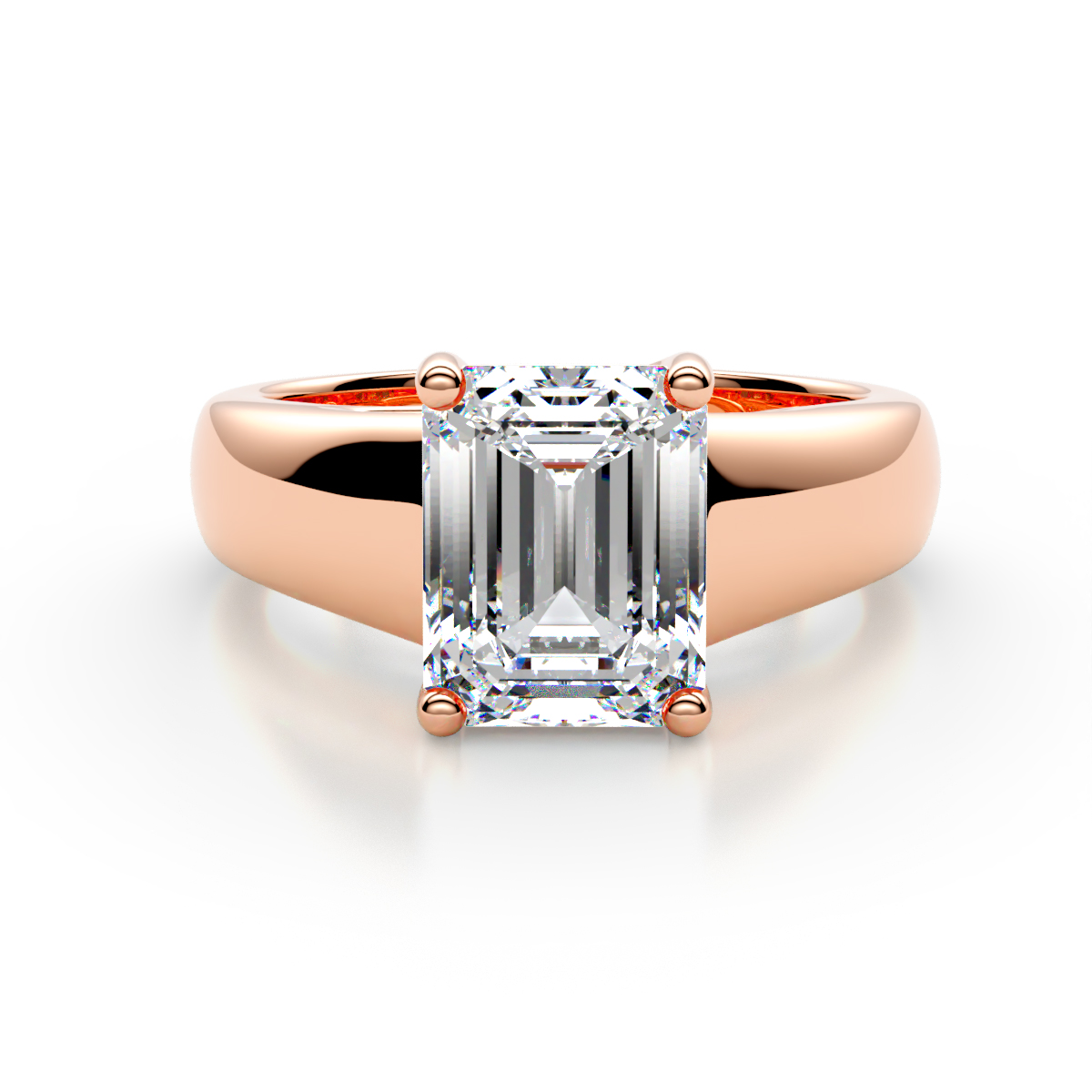 Nivora 3.00 ct IGI Certified Emerald Shape Lab Grown Diamond (VS1/E) Women Solitaire Engagement Ring 