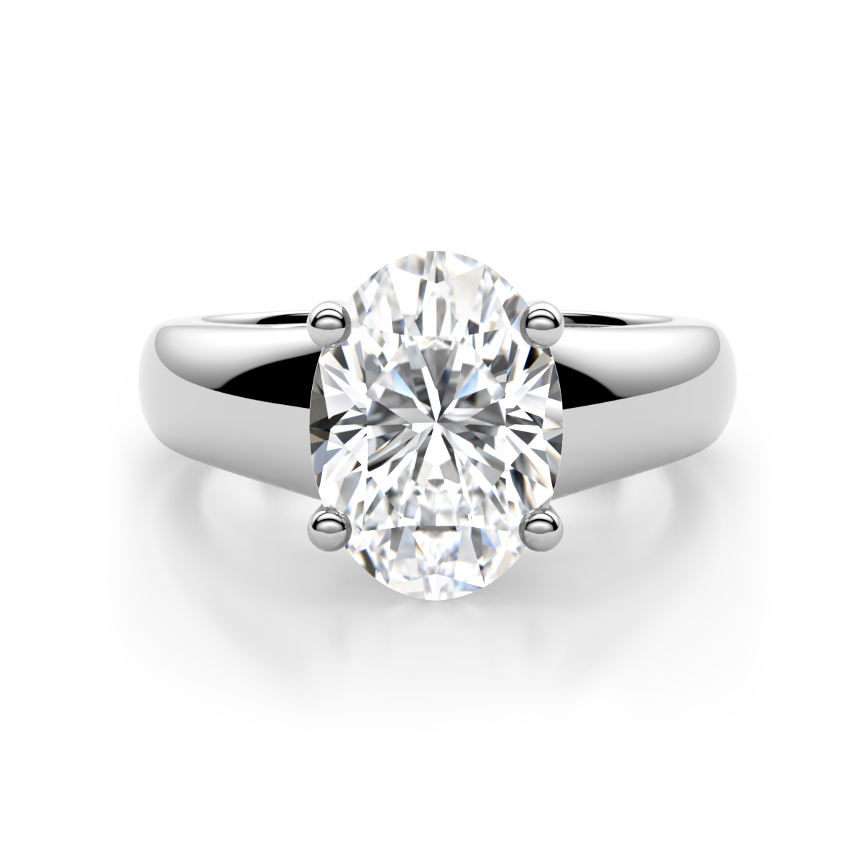 Nivora 4.00 ct IGI Certified Oval Shape Lab Grown Diamond (VS1/E) Women Solitaire Engagement Ring 