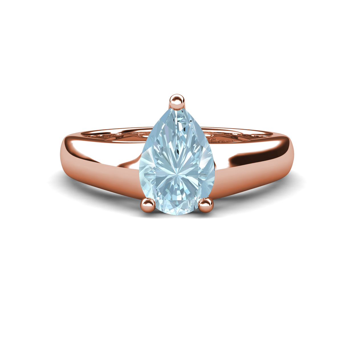 Nivora 0.95 ct Pear Shape Aquamarine Women Solitaire Engagement Ring 