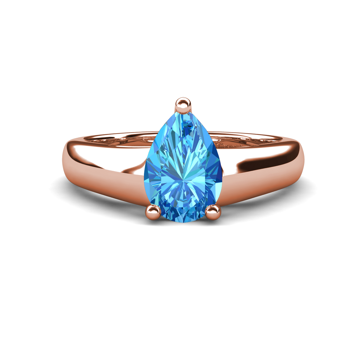 Nivora 1.40 ct Pear Shape Blue Topaz Women Solitaire Engagement Ring 