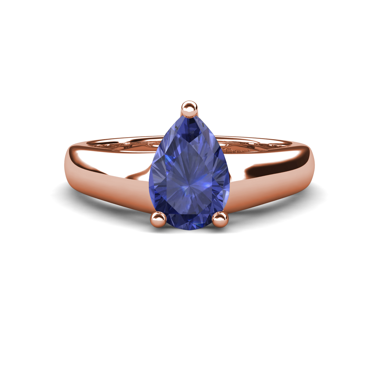 Nivora 0.68 ct Pear Shape Iolite Women Solitaire Engagement Ring 