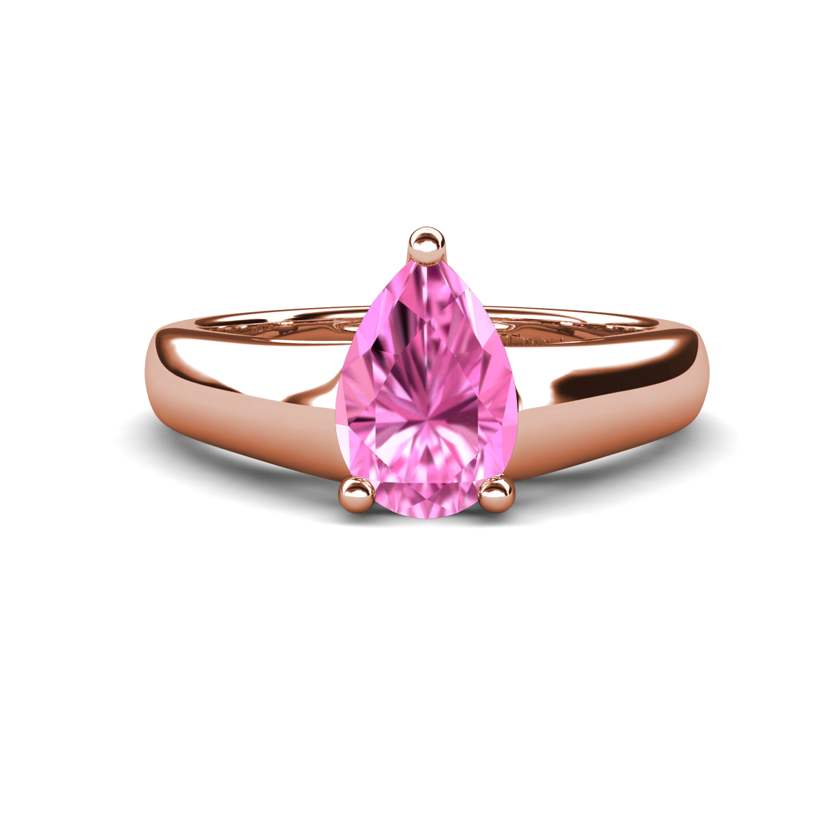 Nivora 1.60 ct Pear Shape Natural Pink Sapphire Women Solitaire Engagement Ring 