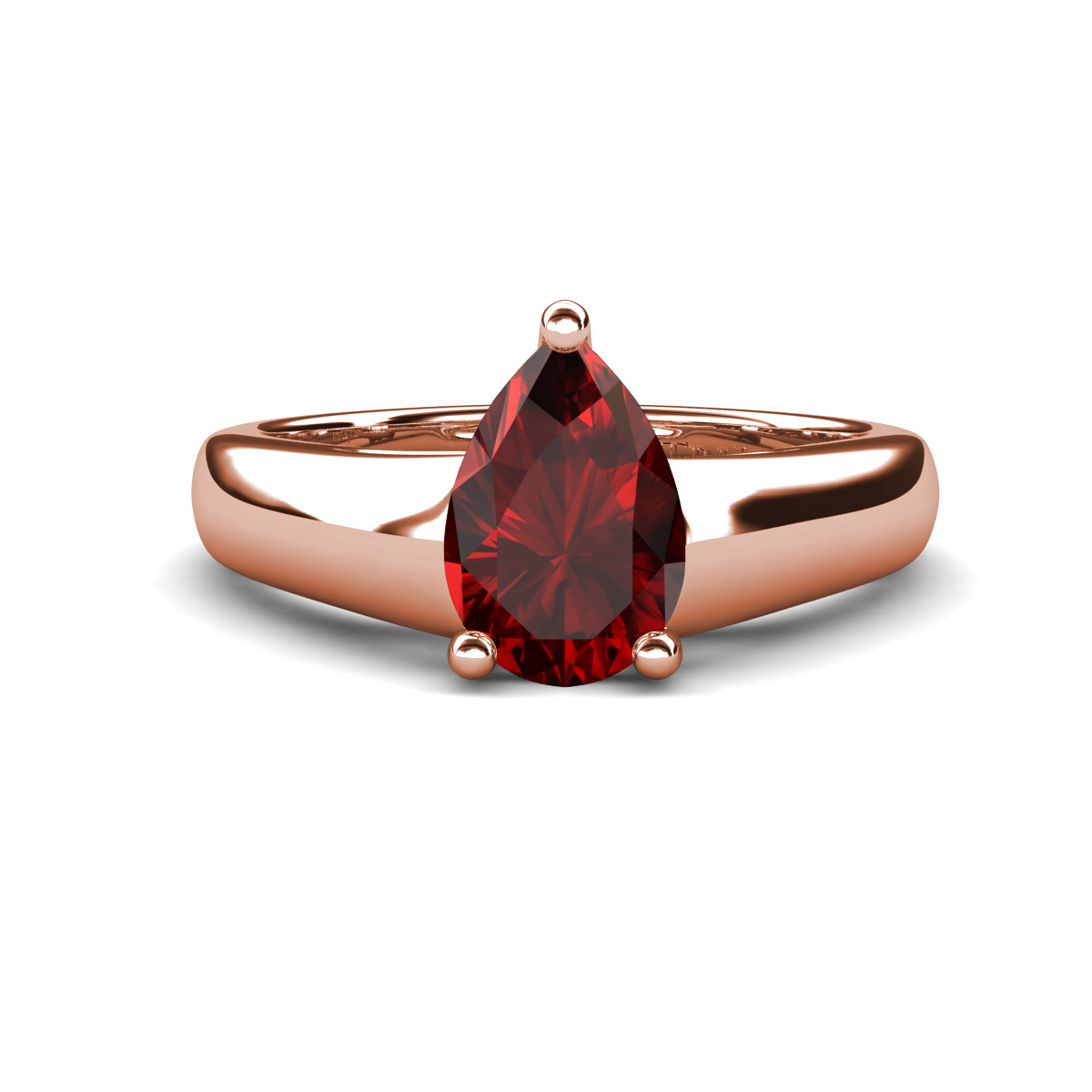 Nivora 1.10 ct Pear Shape Red Garnet Women Solitaire Engagement Ring 