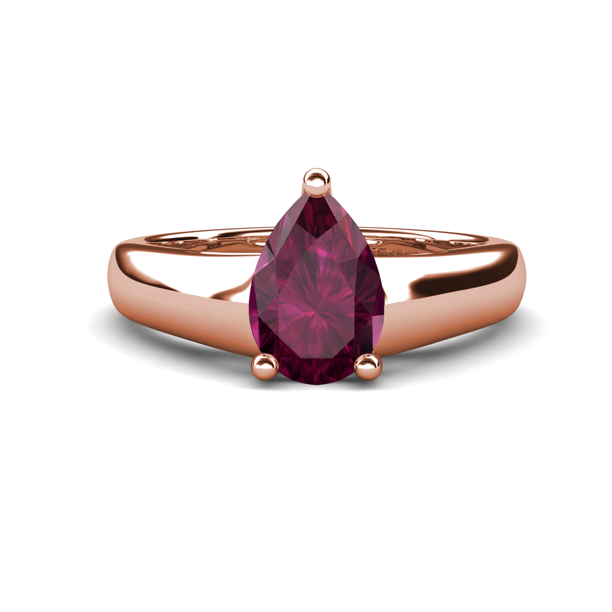 Nivora 1.10 ct Pear Shape Rhodolite Garnet Women Solitaire Engagement Ring 