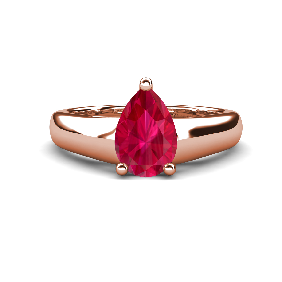 Nivora 1.65 ct Pear Shape Natural Ruby Women Solitaire Engagement Ring 