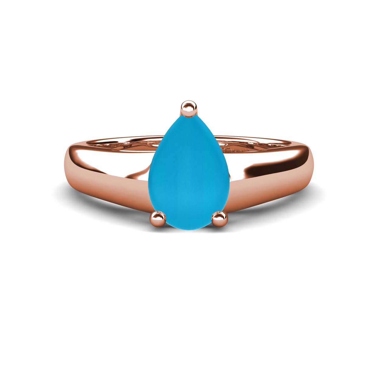 Nivora 0.45 ct Pear Shape Turquoise Women Solitaire Engagement Ring 