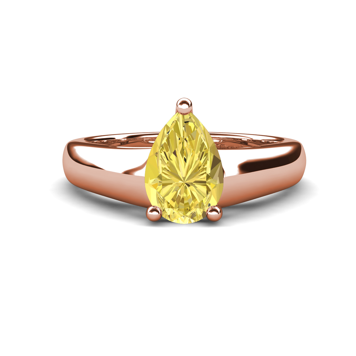 Nivora 1.60 ct Pear Shape Natural Yellow Sapphire Women Solitaire Engagement Ring 