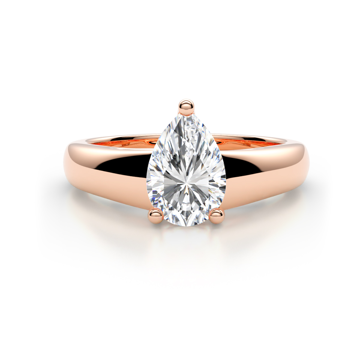 Nivora 1.00 ct GIA Certified Pear Shape Natural Diamond (SI/G) Women Solitaire Engagement Ring 