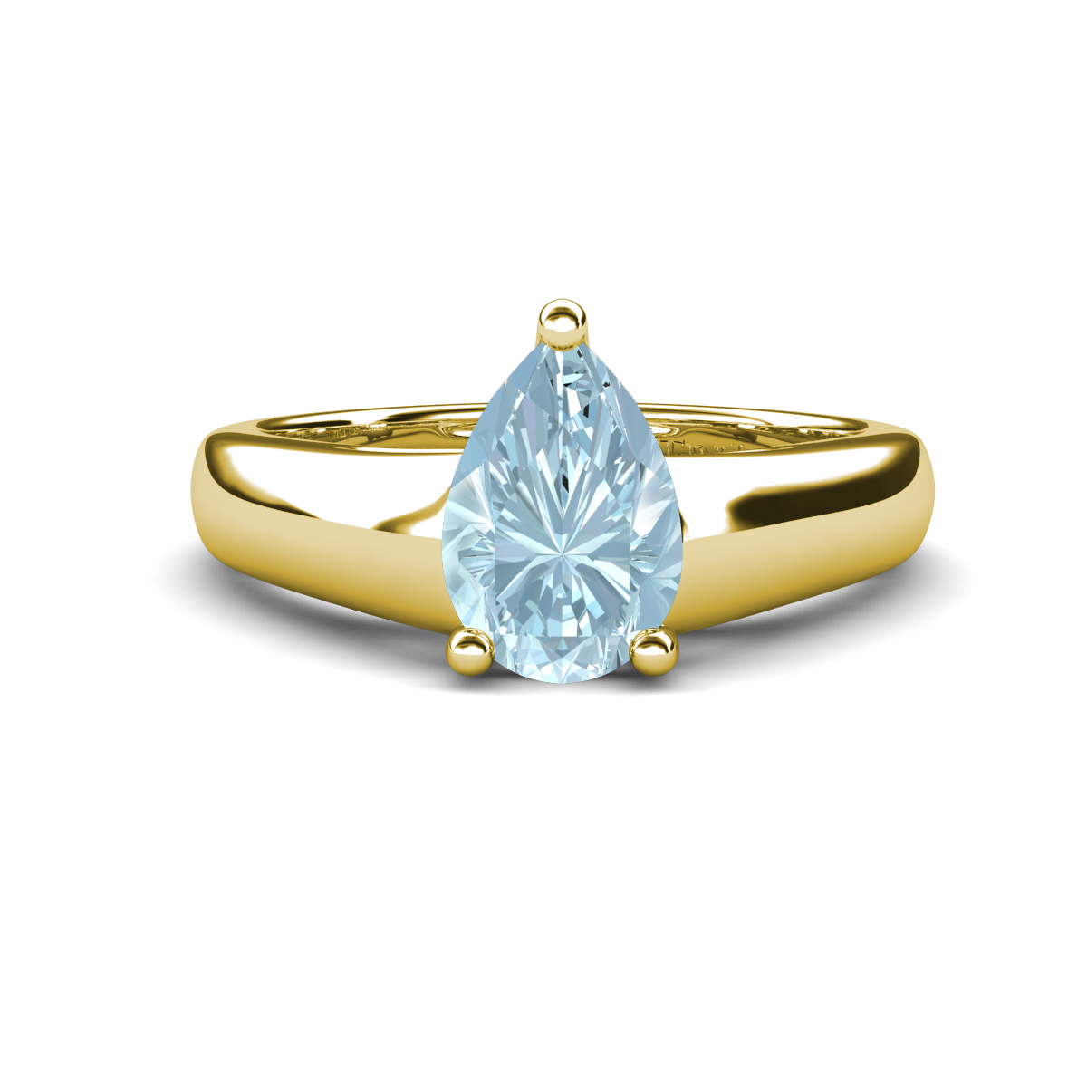 Nivora 0.95 ct Pear Shape Aquamarine Women Solitaire Engagement Ring 