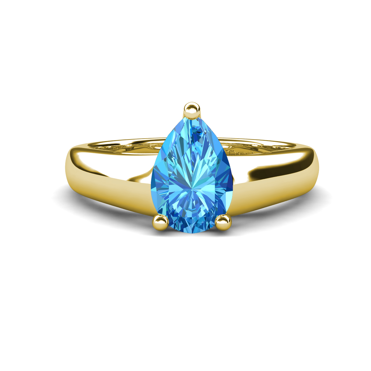 Nivora 1.40 ct Pear Shape Blue Topaz Women Solitaire Engagement Ring 