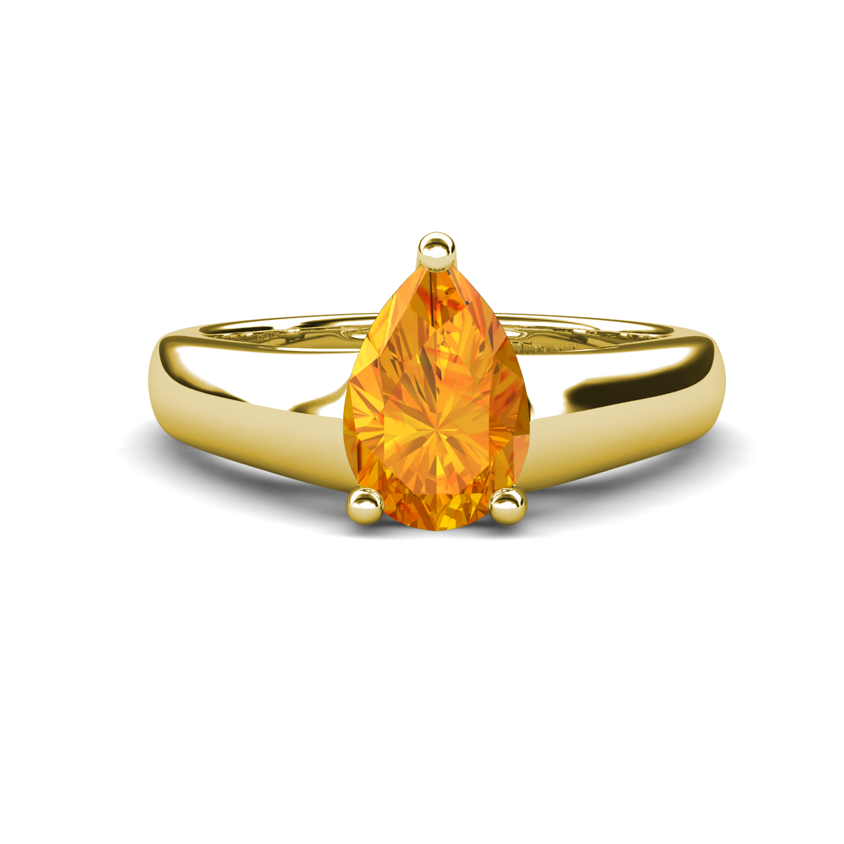 Nivora 0.79 ct Pear Shape Citrine Women Solitaire Engagement Ring 