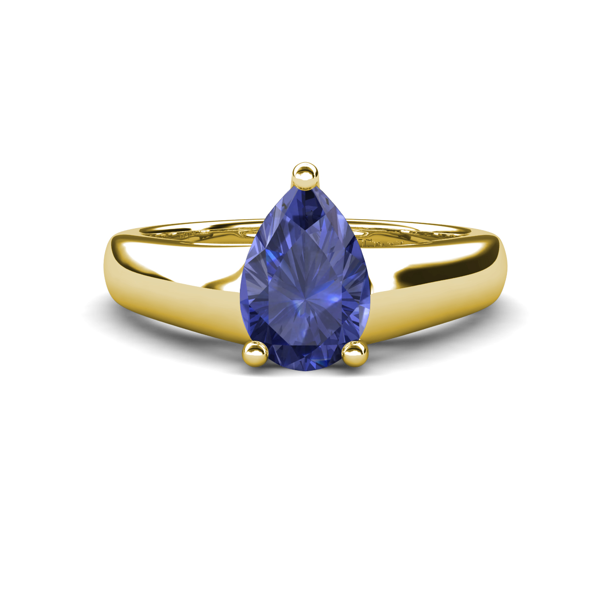 Nivora 0.68 ct Pear Shape Iolite Women Solitaire Engagement Ring 