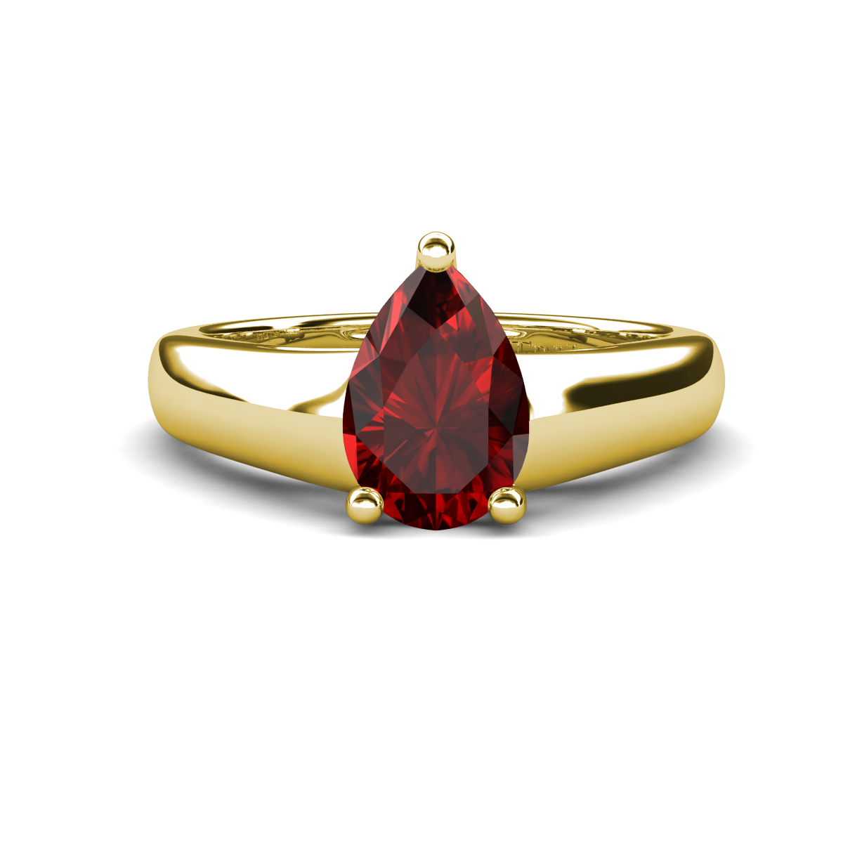 Nivora 1.10 ct Pear Shape Red Garnet Women Solitaire Engagement Ring 