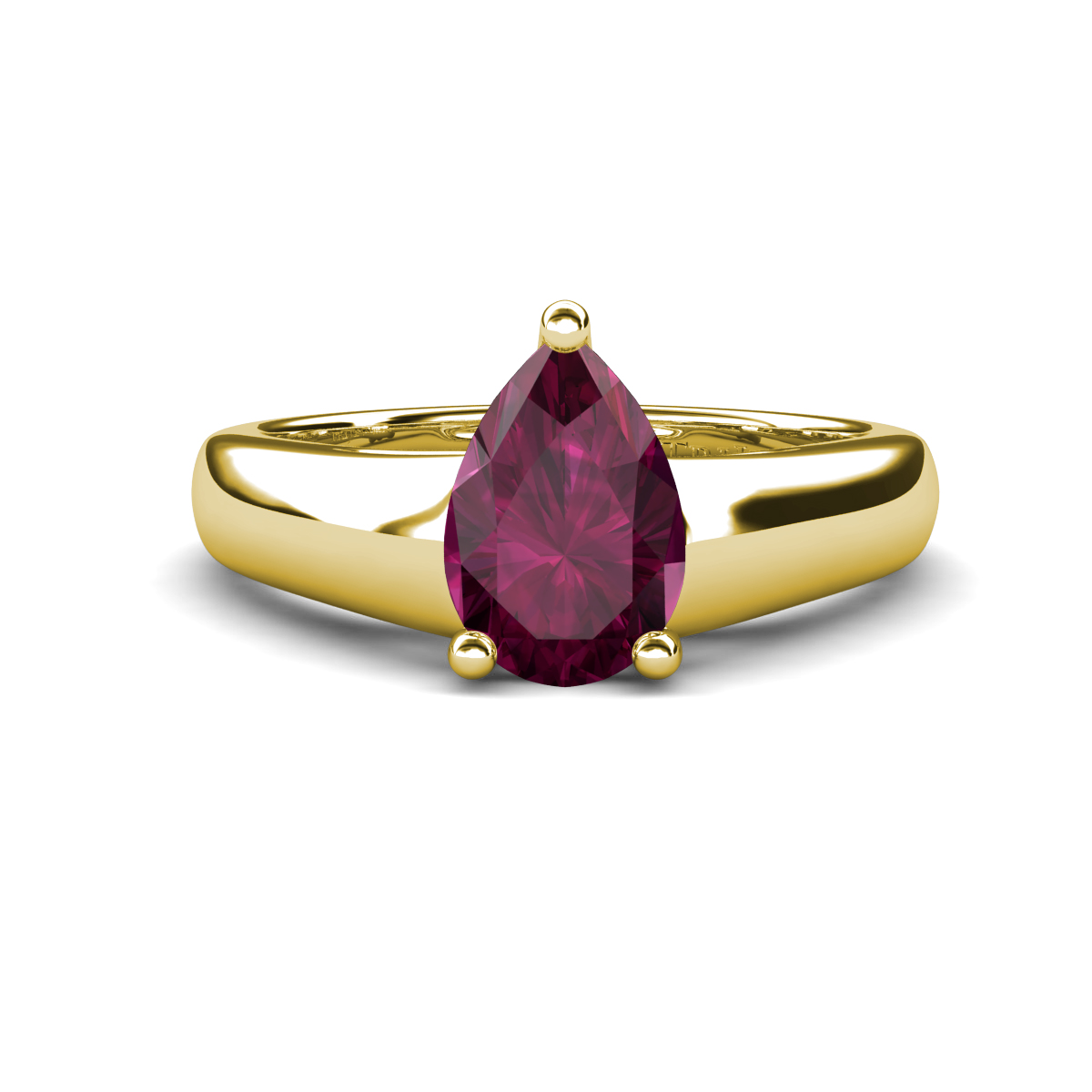 Nivora 1.10 ct Pear Shape Rhodolite Garnet Women Solitaire Engagement Ring 