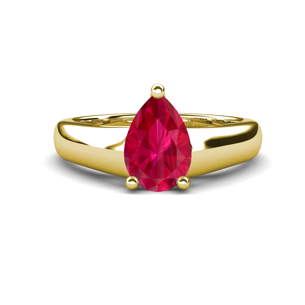 Nivora 1.65 ct Pear Shape Natural Ruby Women Solitaire Engagement Ring 