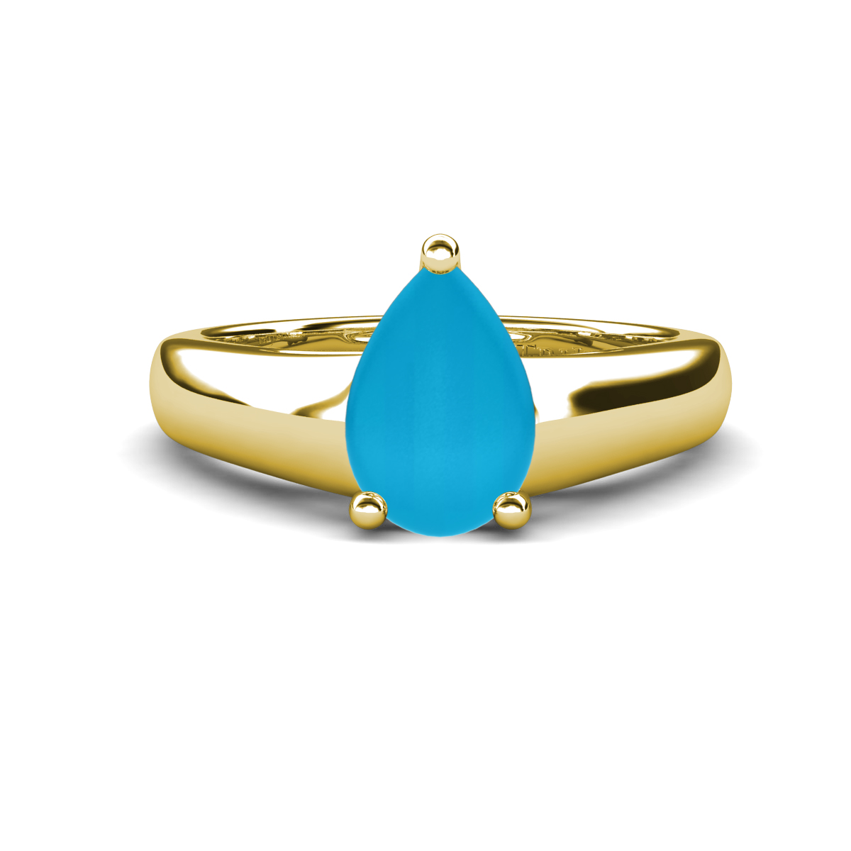 Nivora 0.45 ct Pear Shape Turquoise Women Solitaire Engagement Ring 