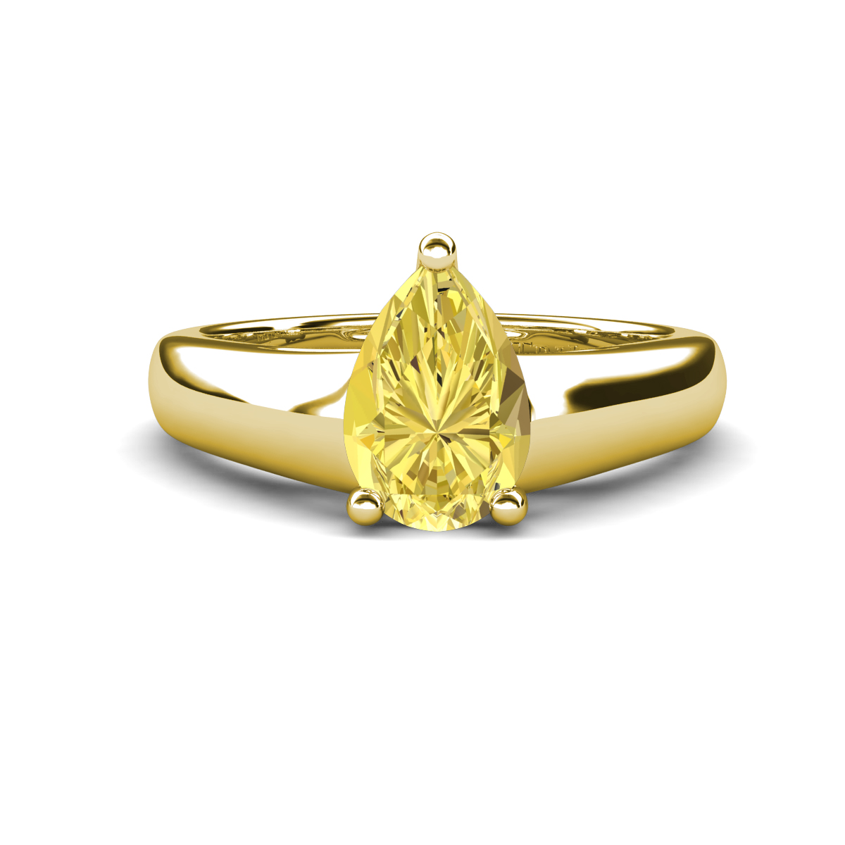 Nivora 1.60 ct Pear Shape Natural Yellow Sapphire Women Solitaire Engagement Ring 