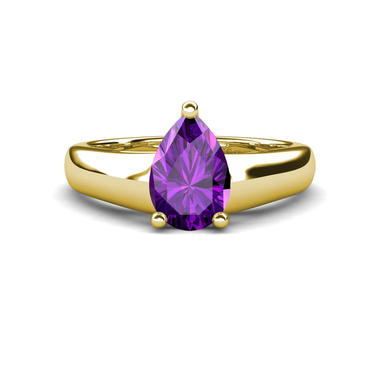 Nivora 0.95 ct Pear Shape Amethyst Women Solitaire Engagement Ring 