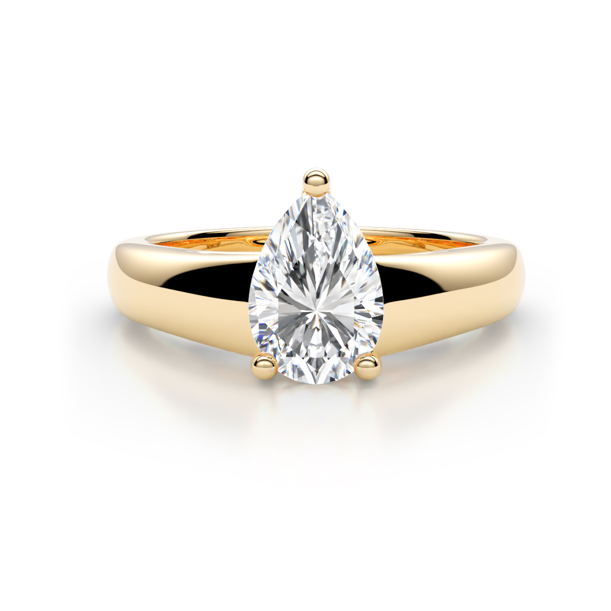Nivora 1.00 ct GIA Certified Pear Shape Natural Diamond (SI/G) Women Solitaire Engagement Ring 