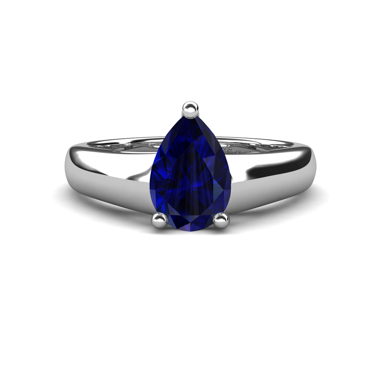 Nivora 1.50 ct Pear Shape Natural Blue Sapphire Women Solitaire Engagement Ring 