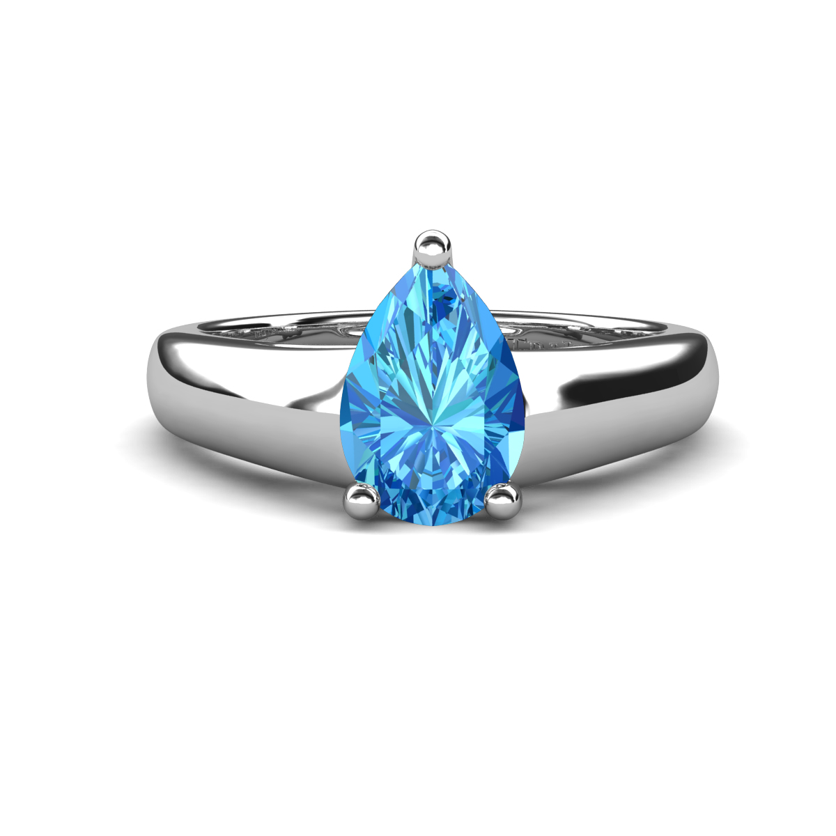 Nivora 1.40 ct Pear Shape Blue Topaz Women Solitaire Engagement Ring 