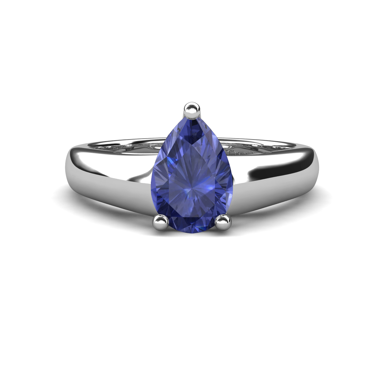 Nivora 0.68 ct Pear Shape Iolite Women Solitaire Engagement Ring 
