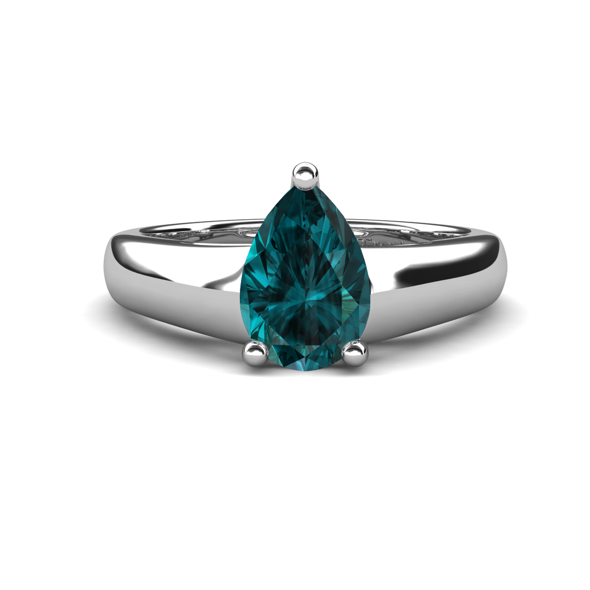 Nivora 1.40 ct Pear Shape London Blue Topaz Women Solitaire Engagement Ring 