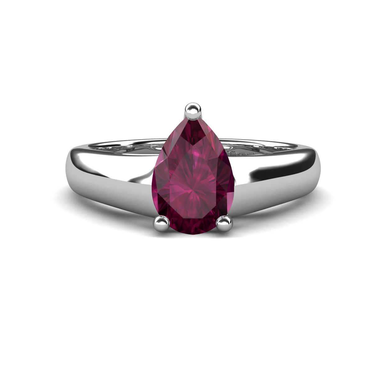 Nivora 1.10 ct Pear Shape Rhodolite Garnet Women Solitaire Engagement Ring 