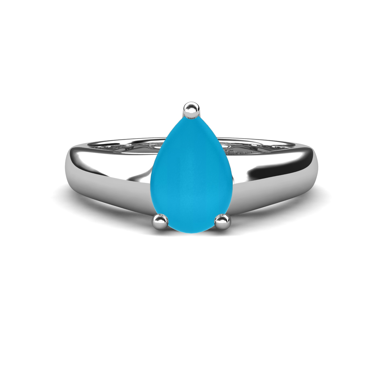 Nivora 0.45 ct Pear Shape Turquoise Women Solitaire Engagement Ring 