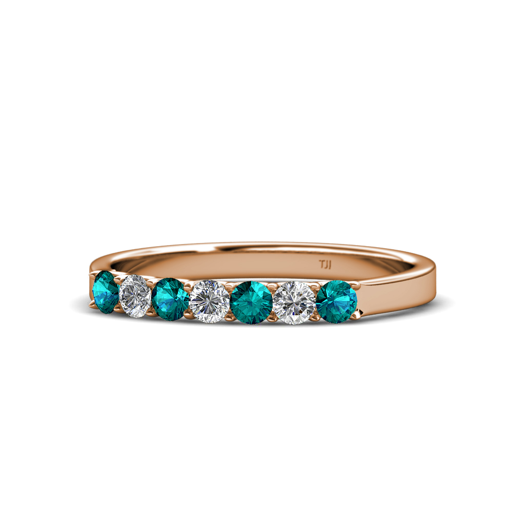 Fiala 2.70 mm London Blue Topaz and Diamond Wedding Band 