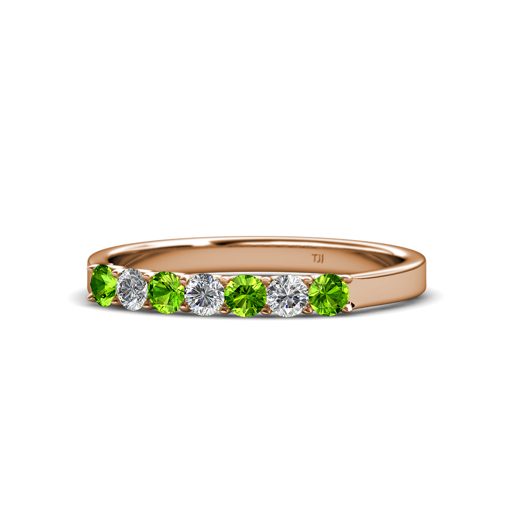 Fiala 2.70 mm Peridot and Diamond Wedding Band 